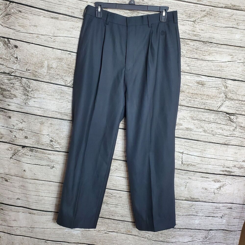 Valencia Charcoal/Black Pleated Pants Size 32